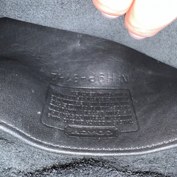 Vintage Coach 9142 Black Saddle Flap Slim Hippie Leather Cross Body Purse Bag - Picture 3 of 7